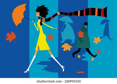 Young girl with umbrella