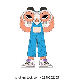 Young girl using binoculars. Strives to recruit the best and brightest in the industry.