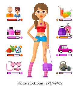 young girl vector logo design template. lifestyle or teenage icon.