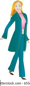 A young girl walking