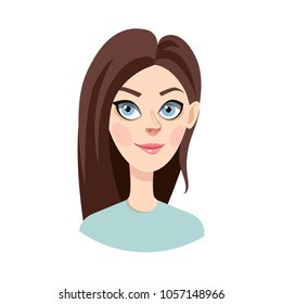 Fashion Girl Long Brown Hair Beautiful Stock Vector (Royalty Free ...