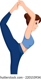 Young Girl in Yoga Pose Character Design Illustration