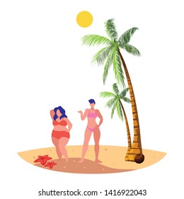 young girls couple on the beach summer scene