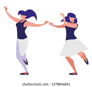 Young Girls Dancing Stock Vector (Royalty Free) 1378846901 image photo