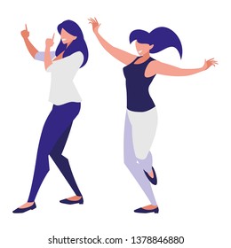 young girls dancing
