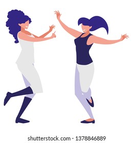 young girls dancing