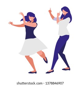 young girls dancing