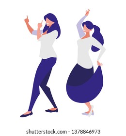 young girls dancing