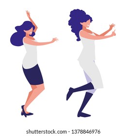 young girls dancing 