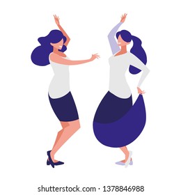 young girls dancing