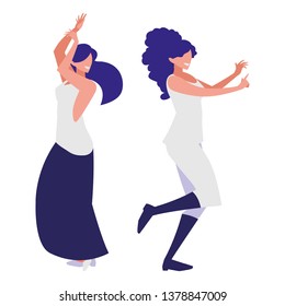 young girls dancing 