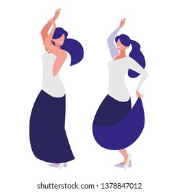 young girls dancing