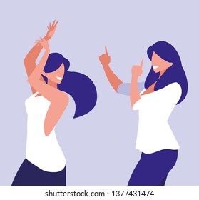 young girls dancing characters