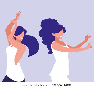 young girls dancing characters