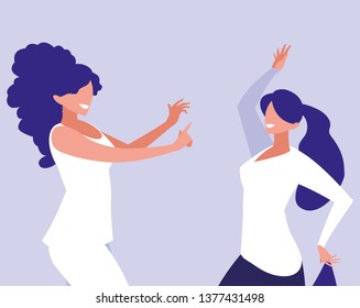 young girls dancing characters