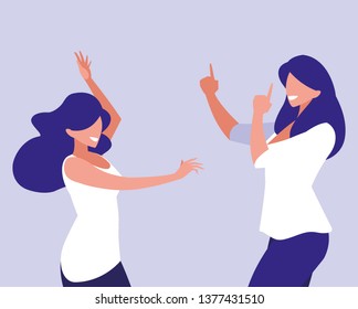 young girls dancing characters