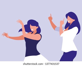 young girls dancing characters
