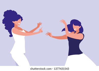 young girls dancing characters