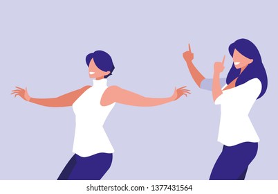 young girls dancing characters