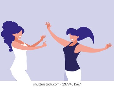 young girls dancing characters