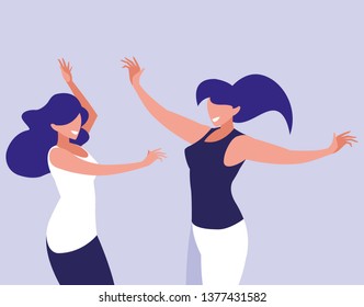 young girls dancing characters