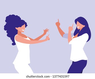young girls dancing characters