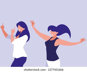 young girls dancing characters
