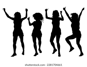 Young girls in fashion clothes on white background