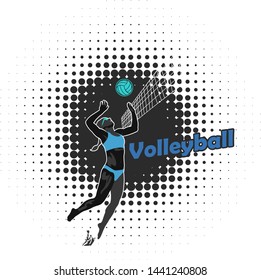 young girls playing beach volleyball 