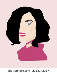 Young glamour woman vector illustration