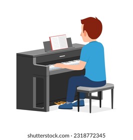 young good looking adult play piano