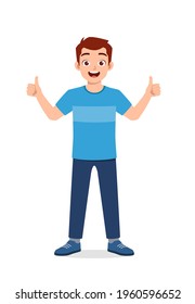 young good looking man doing thumb up pose