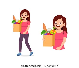 16,455 Grocery Shopping Woman Illustration Images, Stock Photos ...