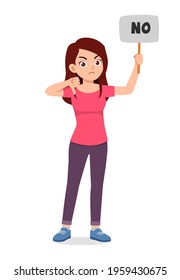 young good looking woman doing thumb down pose