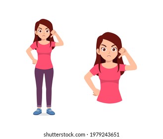 young good looking woman doing thumb down pose