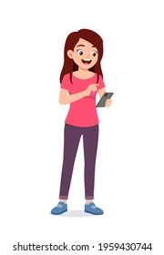 young good looking woman using modern smartphone