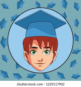 young graduate man cartoon