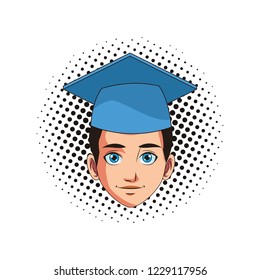 young graduate man cartoon