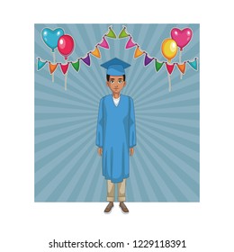 young graduate man cartoon