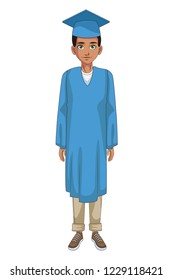 young graduate man cartoon