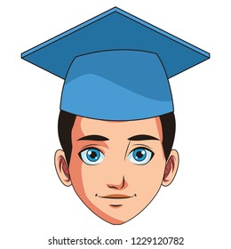 young graduate man cartoon