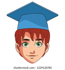 young graduate man cartoon