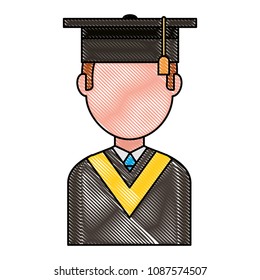 young graduate man portrait character