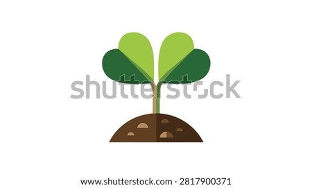 Young green tree with healthy leaves emerging from rich soil represents nature green growth and ecological sustainability emphasizing environmental care