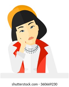 Young grieving woman.