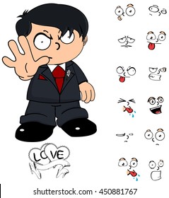 young groom kid cartoon expressions set in vector format very easy to edit