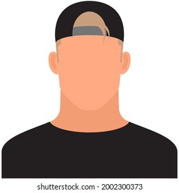 Vector de ícono de avatar de chico joven aislado en fondo blanco