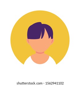young guy avatar , person flat design icon vector illustration