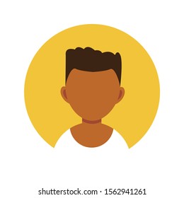 young guy avatar , person flat design icon vector illustration