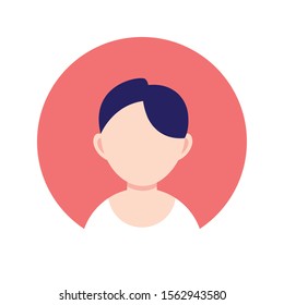 young guy avatar , person flat design icon vector illustration